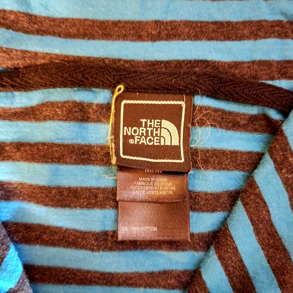 The North Face L/S Tee Women Med Blue/Black 1/2 Zip Cowl Neck Embroidered logo - Picture 4 of 6